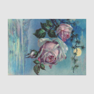 Seda Rosas do luar um lenço de papel