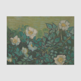 Seda Rosas Silvestres de Vincent Van Gogh Papel Tecido