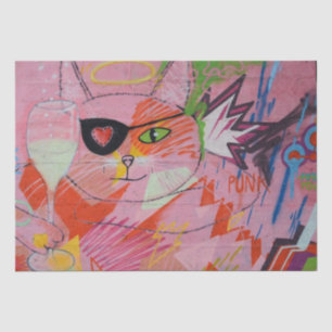 Seda Rua Art Urbano Cat 23 Papel Tecido de Decoupage