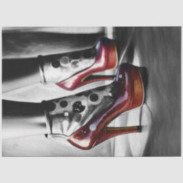 Seda Ruby Red Slippers Monocromático - Papel de Decoupa