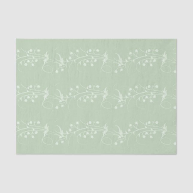 Seda Sábio com lenço de papel floral de creme dos rolos (Frente )