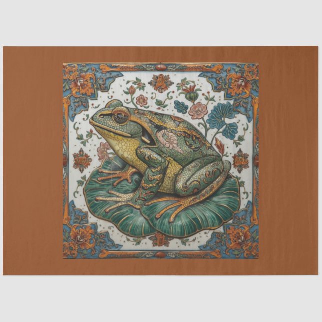 Seda Sapo Cloisonne em Papel de Decoupage e Tecido de N (Frente )