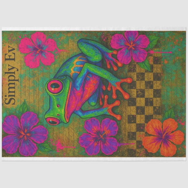 Seda Sapo elétrico e Hibiscus - Papel de dissociação | (Frente )