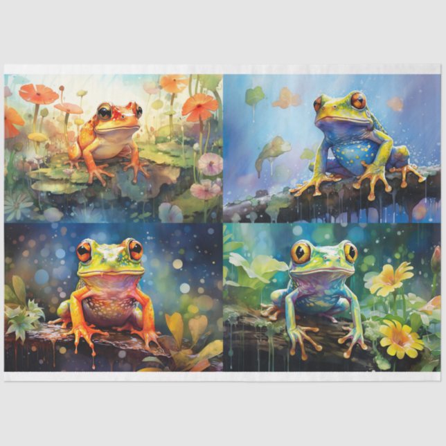 Seda Sapo em papel de dissociação da colagem de aquarel (Frente )