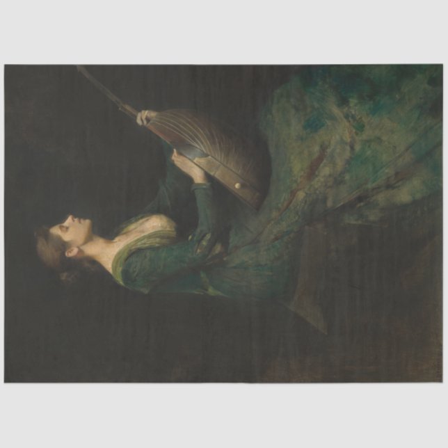 Seda Senhora com um Papel de Dissociação Musical Lute (Frente )