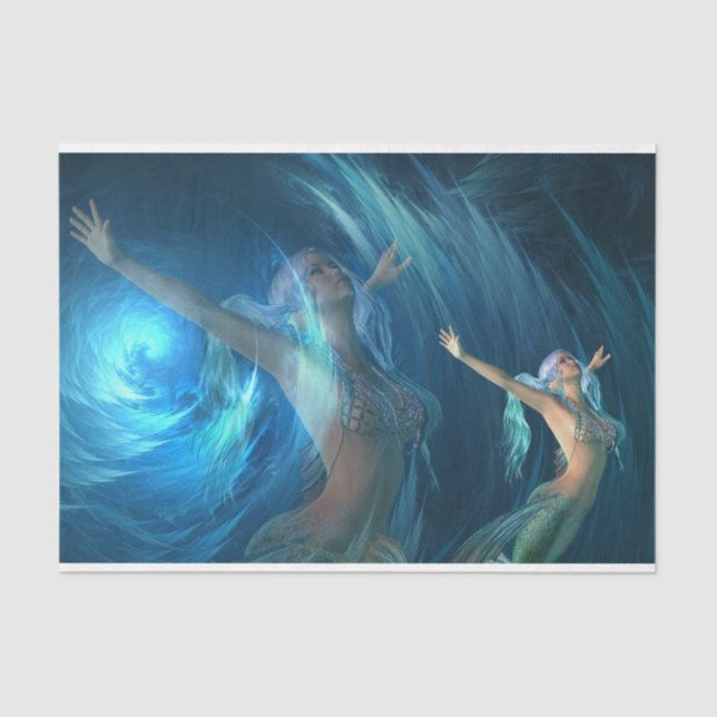 Seda Sereia Sonha Papel Tecido de Desvinculação (Frente )