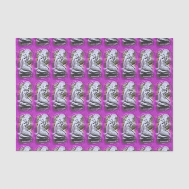 Seda sereias, sereias, papel de tecido roxo (Frente )