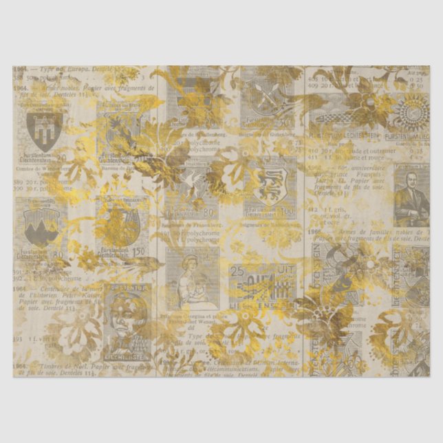 Seda Série de Papel Dourado Efêmero Design 1 (Frente )