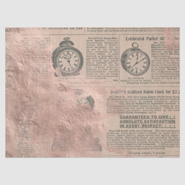 Seda Série de Papel Ephemera Rose Gold Design 14 (Frente )