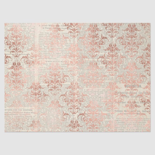 Seda Série de Papel Ephemera Rose Gold Design 7 (Frente )