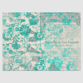 Seda Série de Papel Turquesa Ephemera Design 4