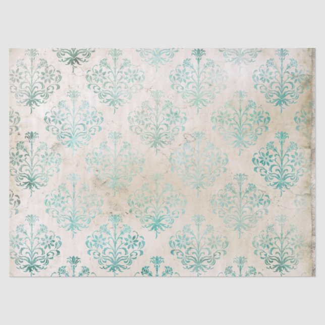 Seda Série de Papel Turquesa Ephemera Design 6 (Frente )