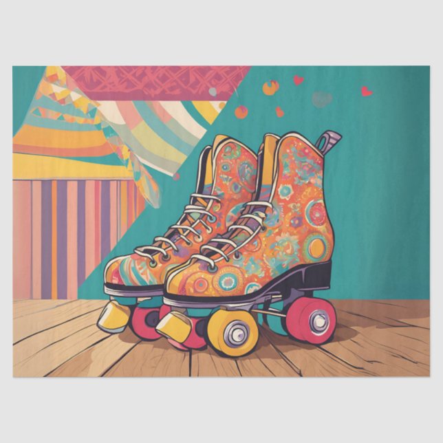 Seda Skates do cilindro retro Papel de dissociação (Frente )