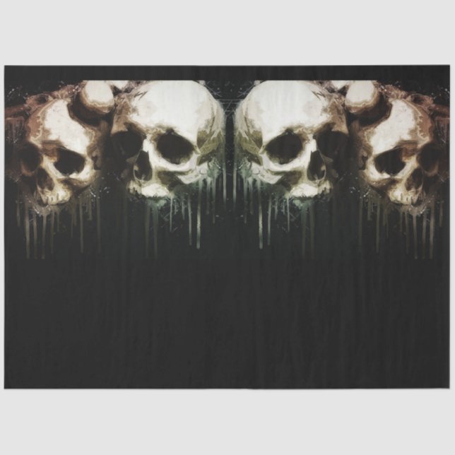 Seda Skulls Rustic 16-2 - Papel Tecido de Decoupage (Frente )