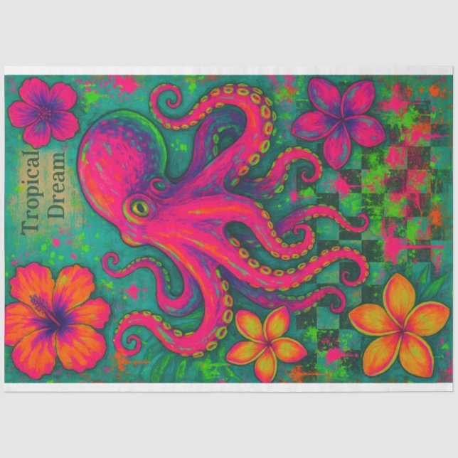 Seda Sonho Tropical - Papel de Dissociação de Octopus N (Frente )