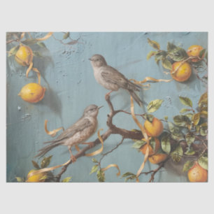 Seda Sparrows - Papel Tecidual do Estilo de Pintura de