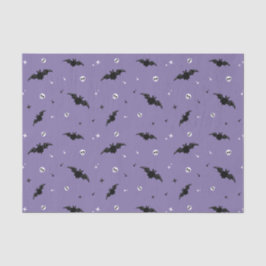 Seda Spooky Bat & Skulls Padrão Papel de Tecido Hallowe