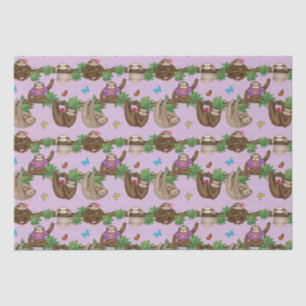 Seda Stanley Sloth e amigos papel de tecido roxo