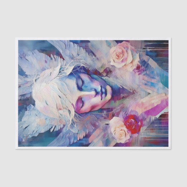 Seda Sussurro Meu Nome, Anjo Guardião, Colagem de Papel (Frente )