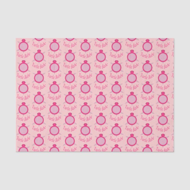 Seda Tartaruga rosa-branca Papel para tecidos de bebês (Frente )