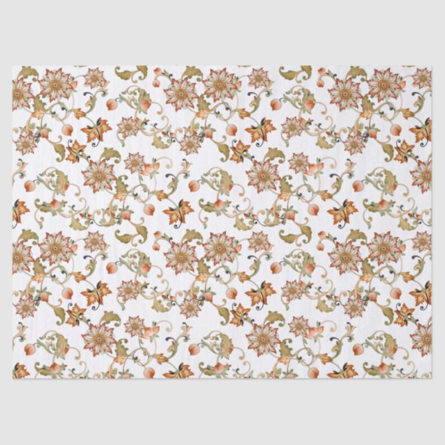 Seda Tecido Jacobean do design do papel de parede de (Frente )