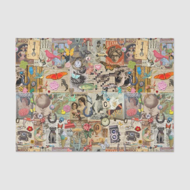 Seda Tecido Vintage para papel de decopagação ou colage (Frente )