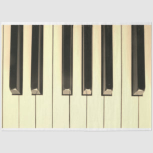 Seda Teclado Piano 4 Sepia - Papel de Tecido de Decoupa
