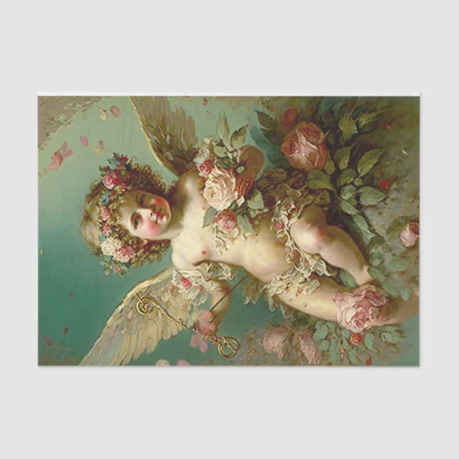 Seda Um belo Papel Tecido de Cherub (Frente )