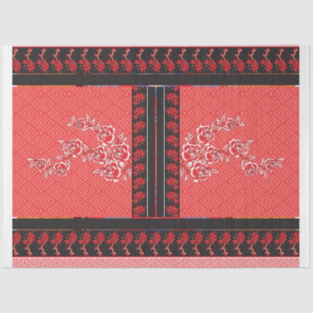 Seda um design de papel de parede vermelho e preto (Frente )