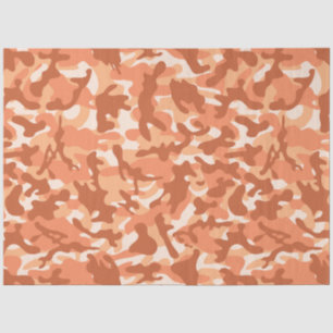 Seda Um Papel Tecido Da Camuflagem De Sherbet Laranja
