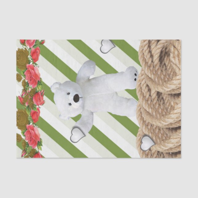 Seda Urso De Papel Tecido (Frente )