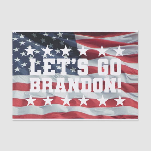 Seda VAMOS VÁ BRANDON! [Fonte 6] Papel de Tecido de Que (Frente )