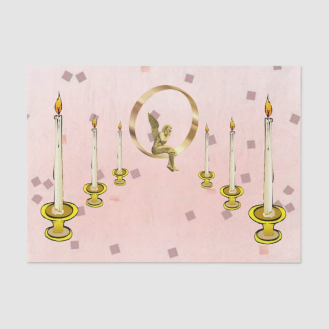 Seda Velas de anjo de papel tecidular (Frente )