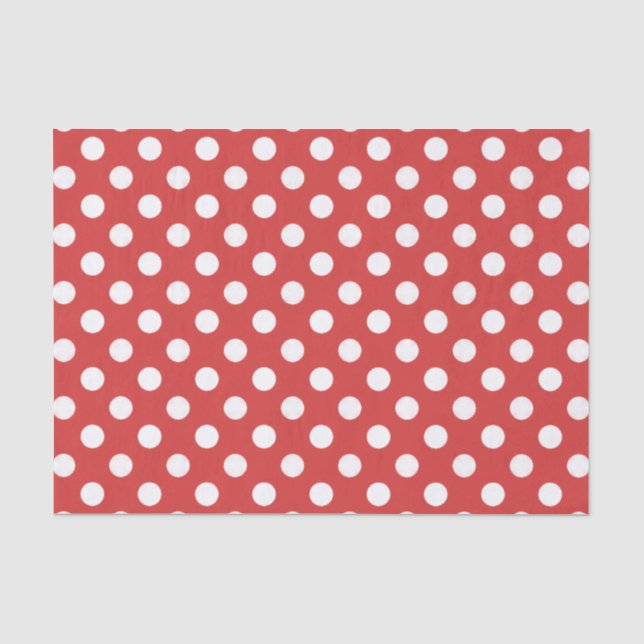 Seda Vermelho com lenço de papel branco das bolinhas (Frente )