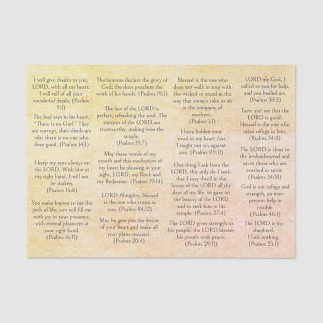 Seda Versos de salme de Bíblia de papel antigos para Di (Frente )