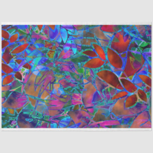 Seda Vidro De Abstrato Floral De Papel Tecido