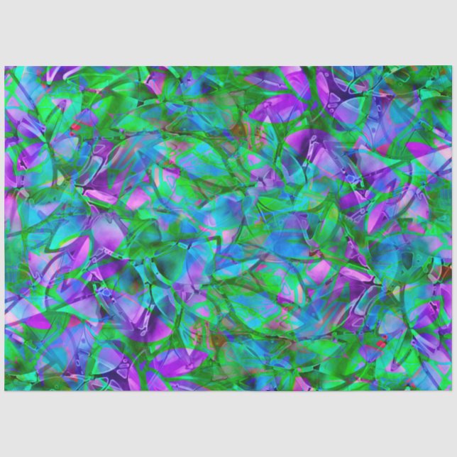 Seda Vidro De Papel Floral Abstrato De Papel Tecido (Frente )