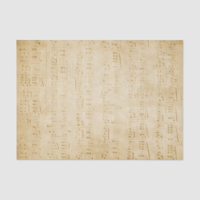 Seda Vintage Antiquado Papel de Tecido Musical em Folha (Frente )