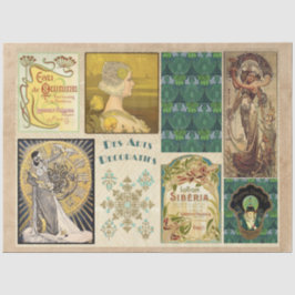 Seda Vintage Art Deco 11 - Papel Tecido de Decoupage