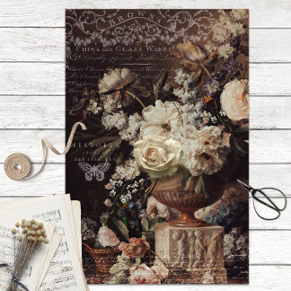 Seda Vintage Cream e Papel Tecido de Decoupage Castanho