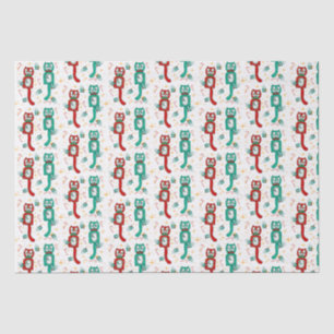 Seda Vintage Funny Kit Kat Papel de Moldagem de Natal