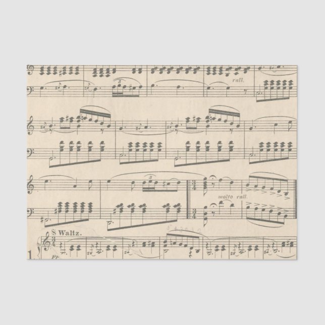 Seda Vintage Music Sheet - Dissociação de Papel (Frente )