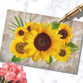 Seda Vintage Sunflower Bouqet - Papel Tecido de Decoupa