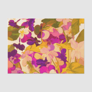 Seda Violetas ao sol Papel Tecido de 10 lb, Branco