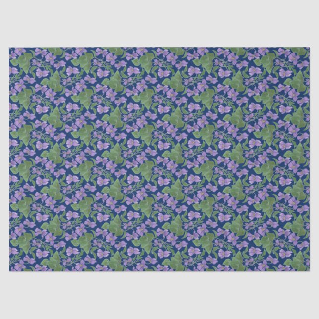 Seda Violetas Mauve no Papel de Tecido Personalizado Fl (Frente )