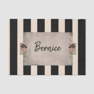 Seda White Stripes de bege de papel tecidular