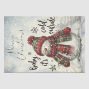 Seda Xadrez de Neve Papel de Natal no inverno