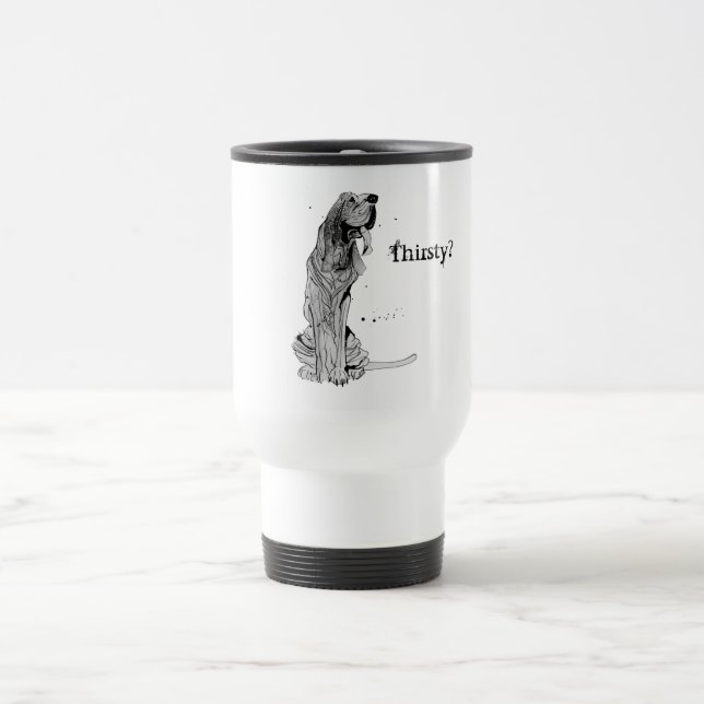 Sedento? Caneca de viagem com design do Bloodhound (Centro)