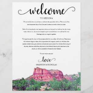 Sedona Arizona Wedding Weekend Bem-vindo Itinerár