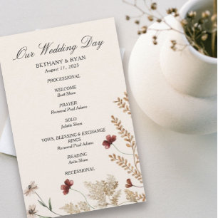 Sedona Garden Flat Wedding Program